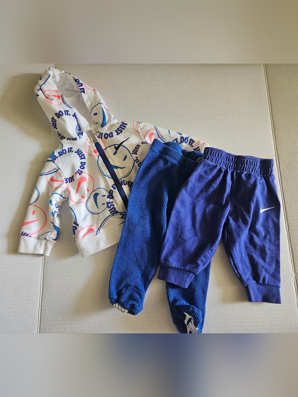 Nike Baby Purple/Blue Jogger Pants Set with Graphic Zip Hood